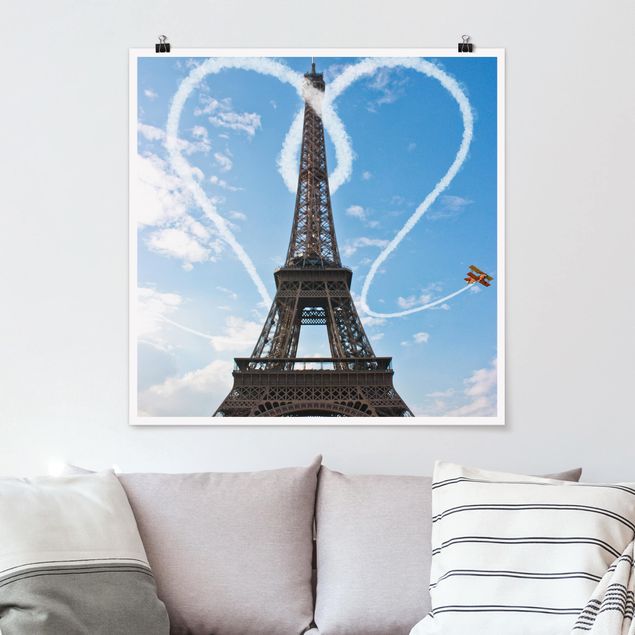 Poster - Parigi - Città Of Love - Quadrato 1:1