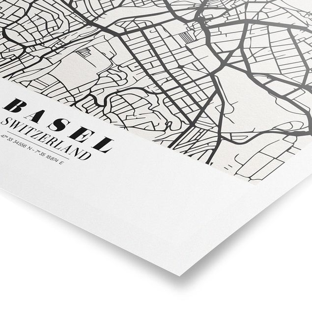Poster - Mappa Basel - Classic - Verticale 4:3