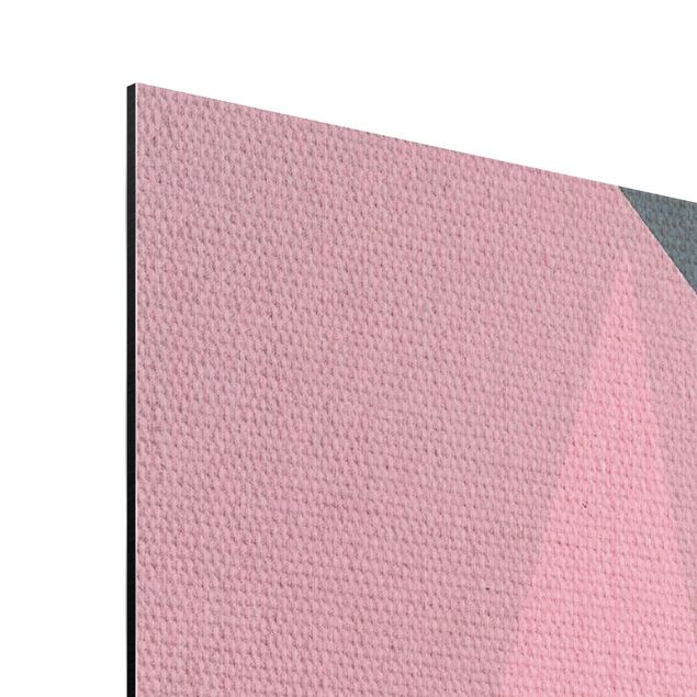 Stampa su alluminio - Geometria rosa trasparente