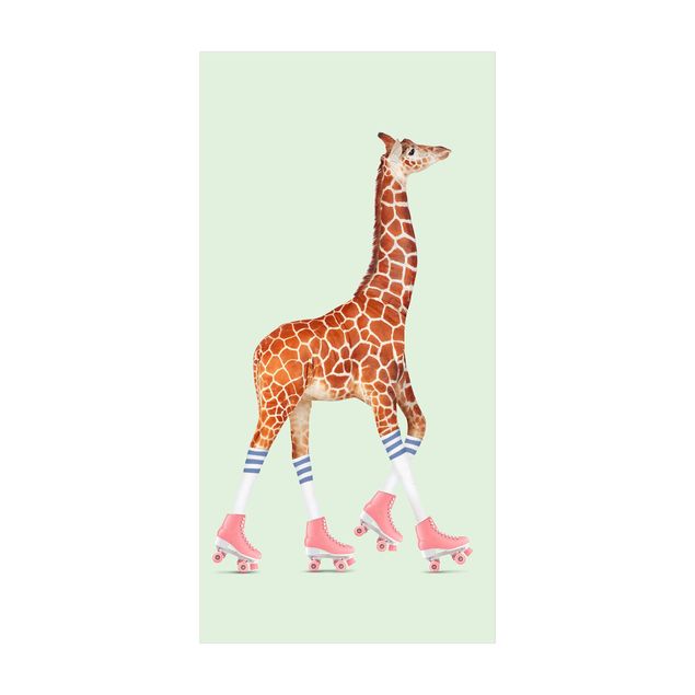Tappeti bagno grandi Giraffa con pattini a rotelle
