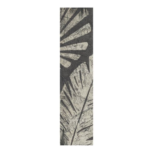 Set tende a pannello Sfondo grigio scuro con foglie di palma
