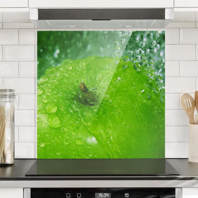 paraschizzi cucina vetro magnetico Mela verde