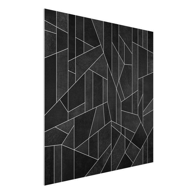 Abstrakte Malerei Acquerello geometrico in bianco e nero