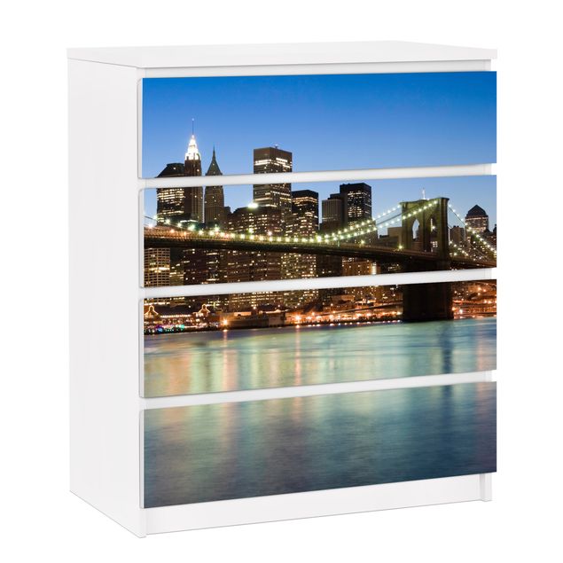 Carta adesiva per mobili IKEA - Malm Cassettiera 4xCassetti - Brooklyn Bridge in New York