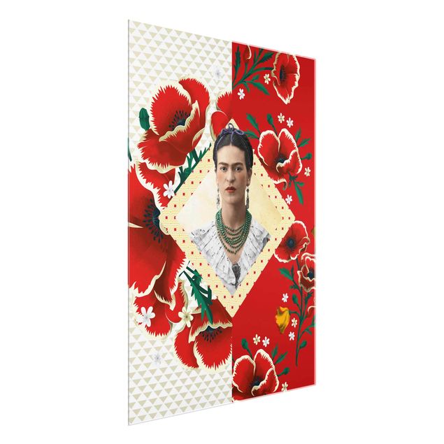 Quadro in vetro - Frida Kahlo - Poppies - Verticale 3:4