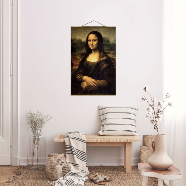 Foto su tessuto da parete con bastone - Leonardo Da Vinci - Monna Lisa - Verticale 3:2