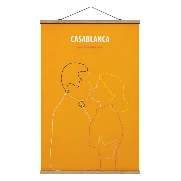 Foto su tessuto da parete con bastone - Film Poster Casablanca - Verticale 3:2