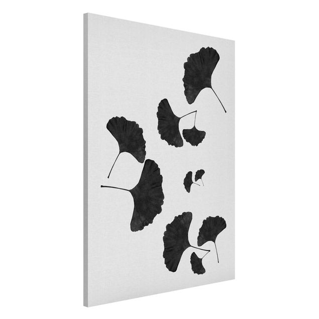 Lavagna magnetica per ufficio Composizione di ginkgo in bianco e nero