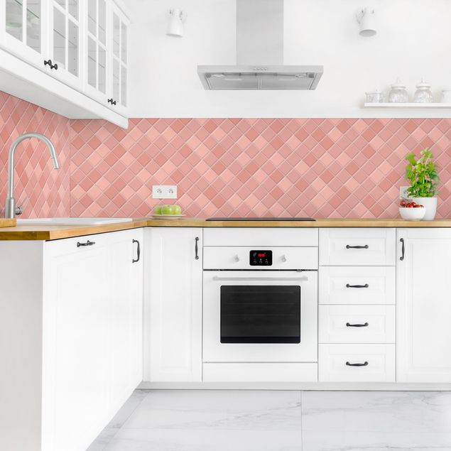 pannello adesivo per cucina Piastrelle mosaico - Rosa antico