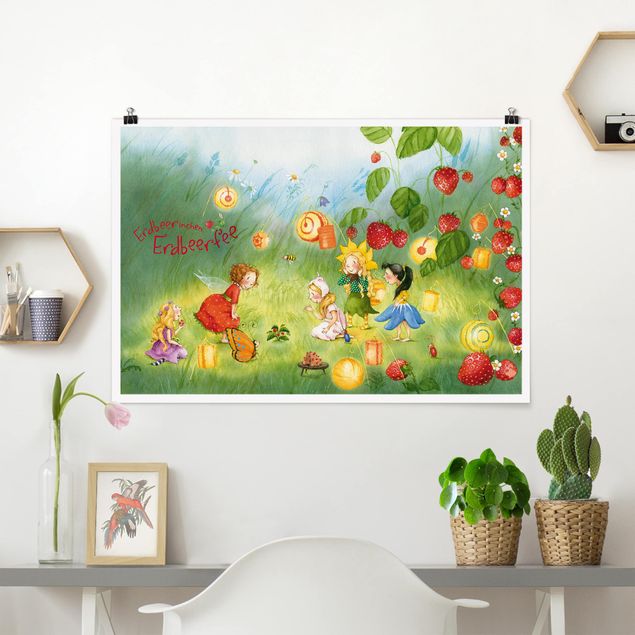 Poster illustrazioni The Strawberry Fairy fragola - Lanterne