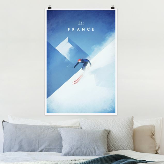Poster illustrazioni Poster di viaggio - Sciare in Francia