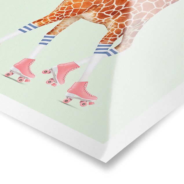 Poster - Giraffa con Pattini a rotelle - Verticale 4:3