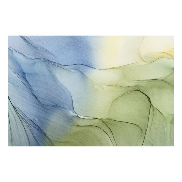 Paraschizzi in vetro - Mélange di grigio bluastro con verde muschio - Formato orizzontale 3:2
