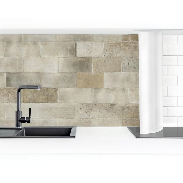 rivestimento cucina moderna Muro di cemento e mattoni