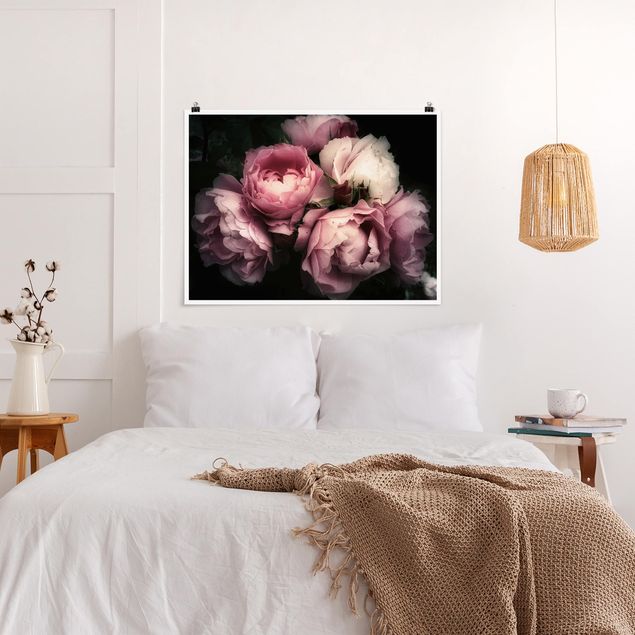 Poster - Peony In The Dark Shabby - Orizzontale 3:4