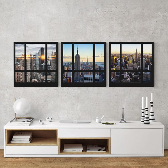 Stampe su tela città Vedute di New York dalla finestra