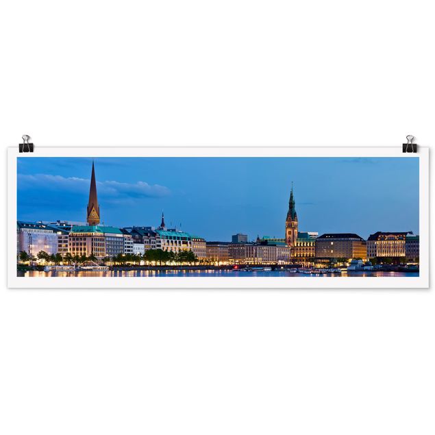 Poster - Amburgo orizzonte - Panorama formato orizzontale