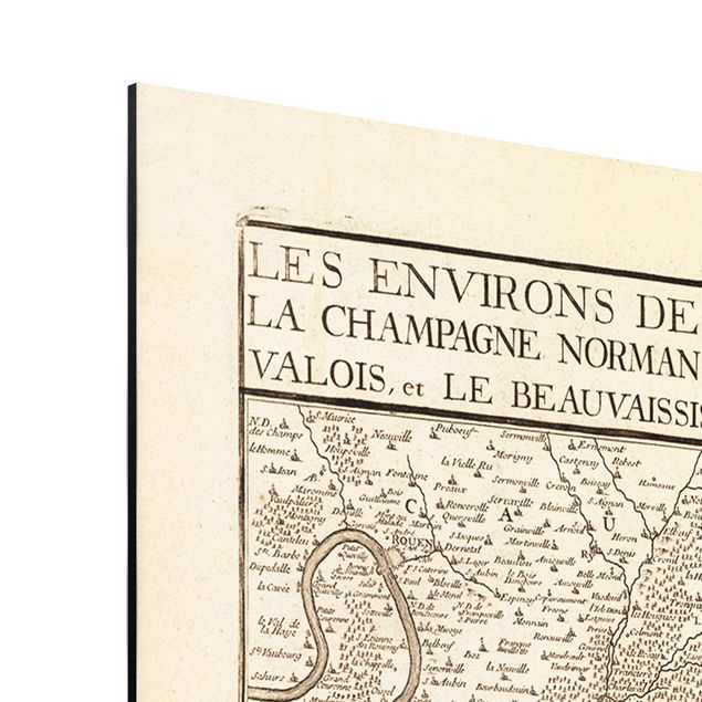 Stampa su alluminio - Cartina vintage della Francia