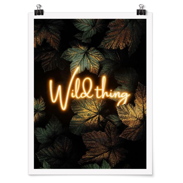 Poster - Wild Thing Golden Leaves - Verticale 4:3