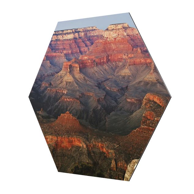 Esagono in Alluminio Dibond - Grand Canyon dopo il tramonto
