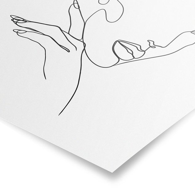 Poster - Line Art Woman Portrait Bianco e nero - Quadrato 1:1