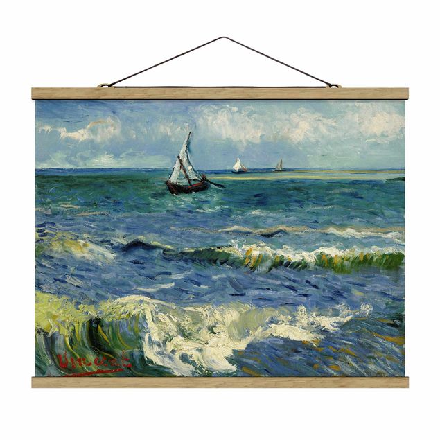 Foto su tessuto da parete con bastone - Vincent Van Gogh - Seascape - Orizzontale 3:4