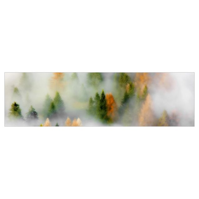 Rivestimento cucina - Nube di foresta in autunno