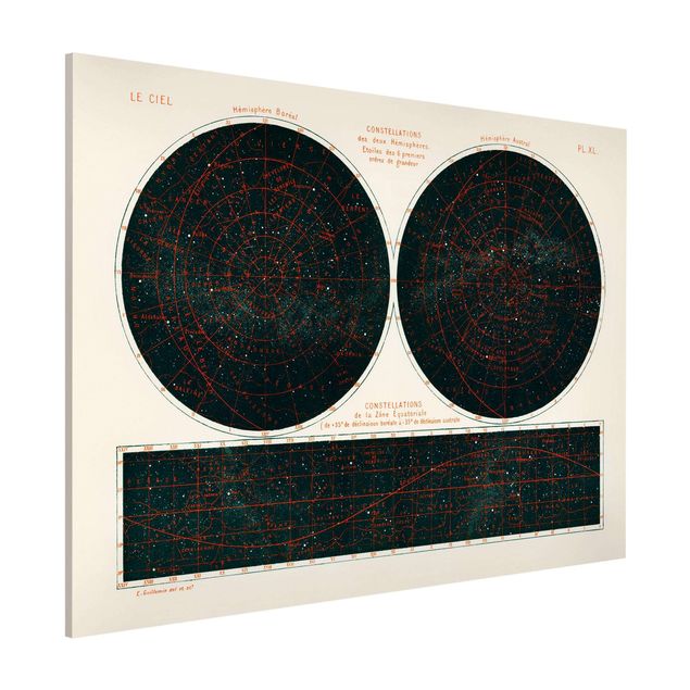 Lavagna magnetica nero Illustrazione vintage delle costellazioni