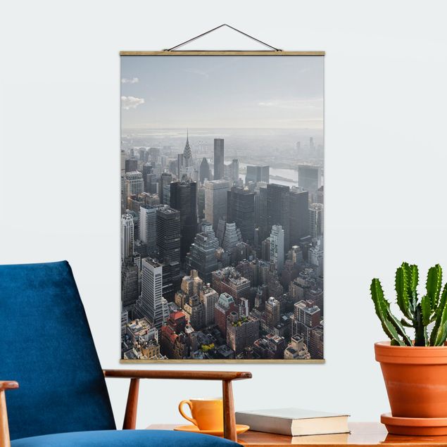 Foto su tessuto da parete con bastone - L'Empire State Building Upper Manhattan NY - Verticale 3:2