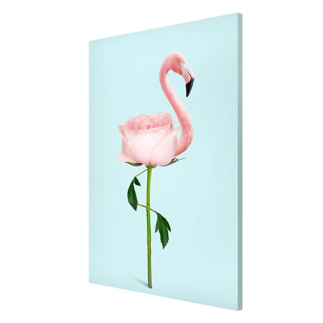 Lavagna magnetica - Flamingo con Rosa - Formato verticale 2:3