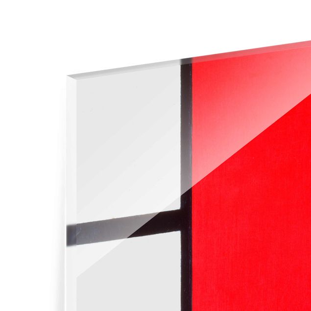 Quadro in vetro - Piet Mondrian - Composizione Rosso Blu Giallo - Quadrato 1:1