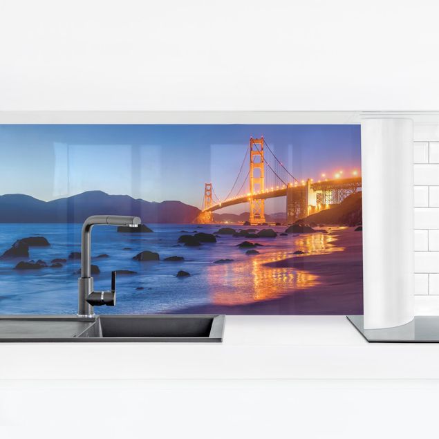 Rivestimenti cucina moderni Ponte del Golden Gate al tramonto