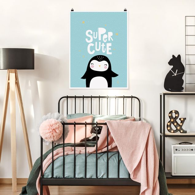 Poster illustrazioni Super cute pinguino