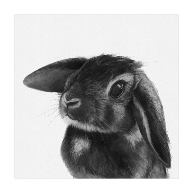 Tappeti bagno grandi Illustrazione - Coniglio - Disegno in bianco e nero