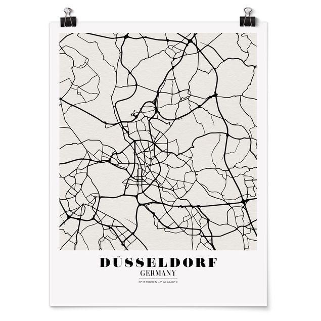 Poster - Mappa Dusseldorf - Classic - Verticale 4:3