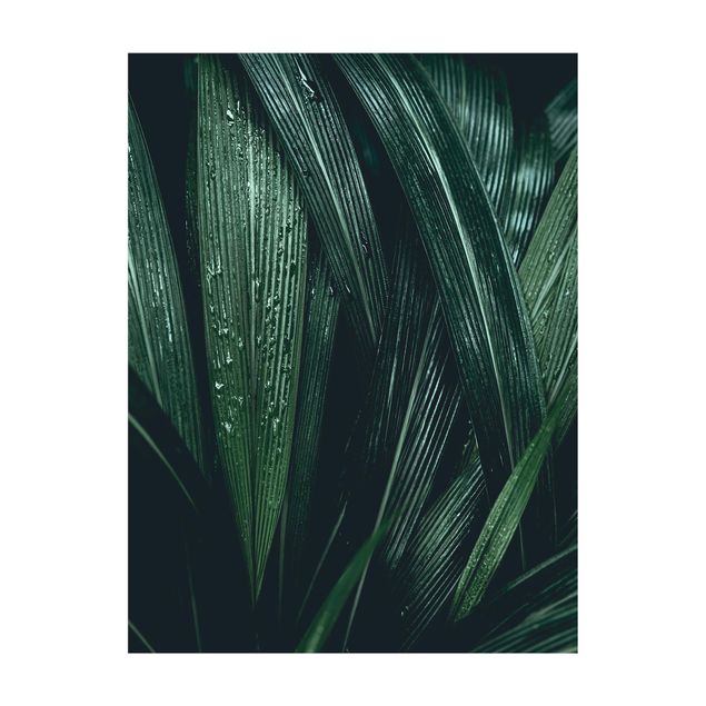 Tappeto verde Foglie di palma verde