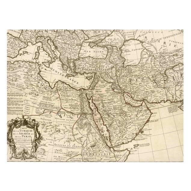 Lavagna magnetica - Cartina vintage dell'Oriente