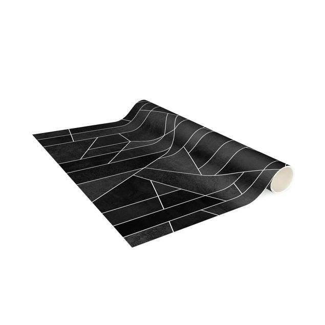 Tappeto moderno astratto Acquerello geometrico in bianco e nero