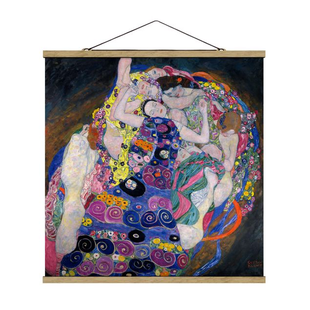 Quadro su tessuto con stecche per poster - Gustav Klimt - La Vergine - Quadrato 1:1