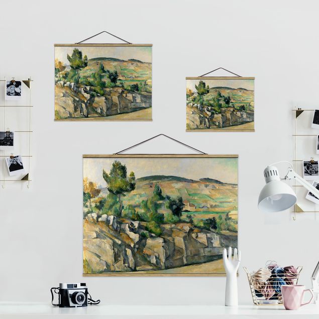 Foto su tessuto da parete con bastone - Paul Cézanne - Paesaggio collinare - Orizzontale 3:4