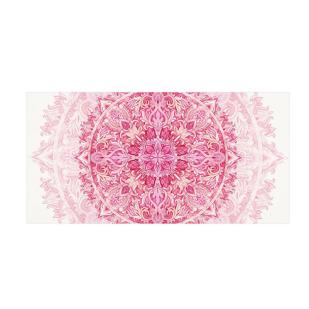 Tappeti bagno grandi Mandala Acquerello Ornamento Rosa