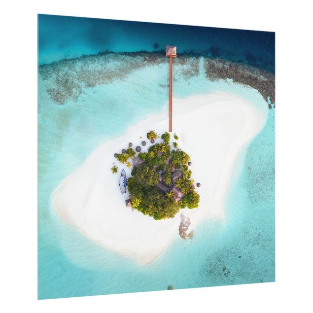 Paraschizzi in vetro - Oceano paradisiaco alle Maldive - Quadrato 1:1