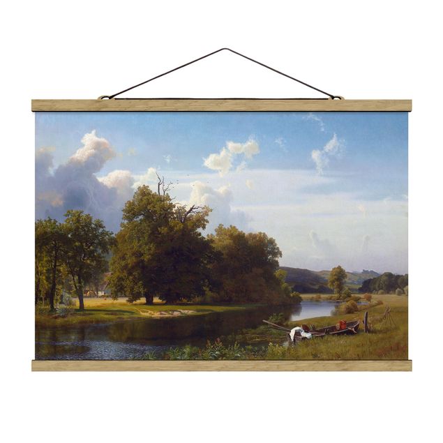 Foto su tessuto da parete con bastone - Albert Bierstadt - Riverside - Orizzontale 2:3