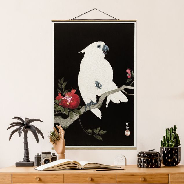 Quadri animali Illustrazione vintage asiatica Cacatua bianco