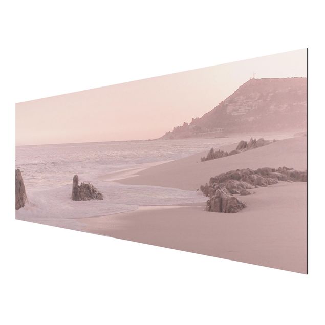 Stampa su alluminio - Spiaggia oro rosa