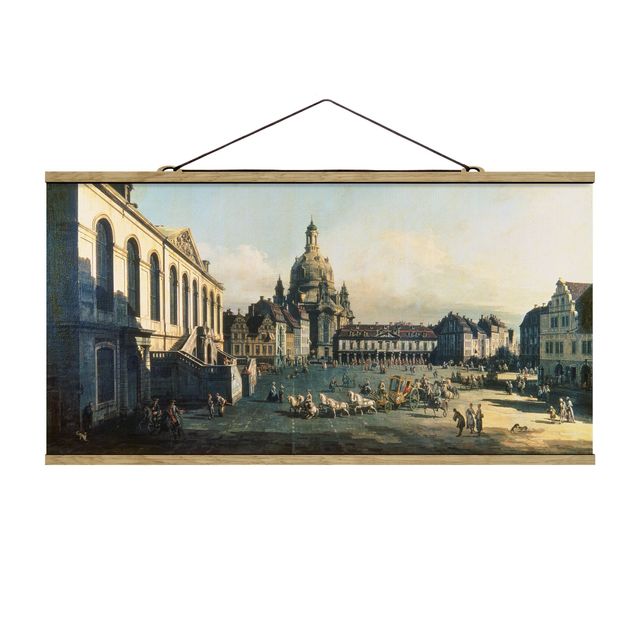 Quadro su tessuto con stecche per poster - Bernardo Bellotto - Il Nuovo Mercato A Dresda - Orizzontale 1:2