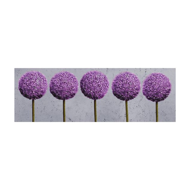 Tappeto bagno viola Allium fiore a testa tonda