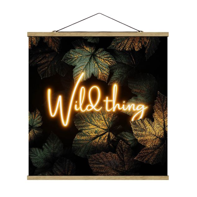 Quadro su tessuto con stecche per poster - Elisabeth Fredriksson - Wild Thing Golden Leaves - Quadrato 1:1