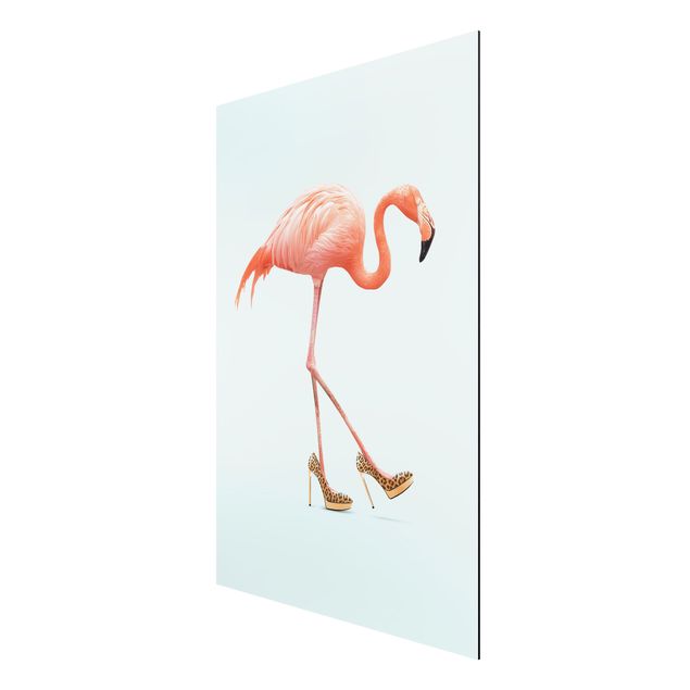 Stampa su alluminio - Flamingo con tacchi alti - Verticale 3:2