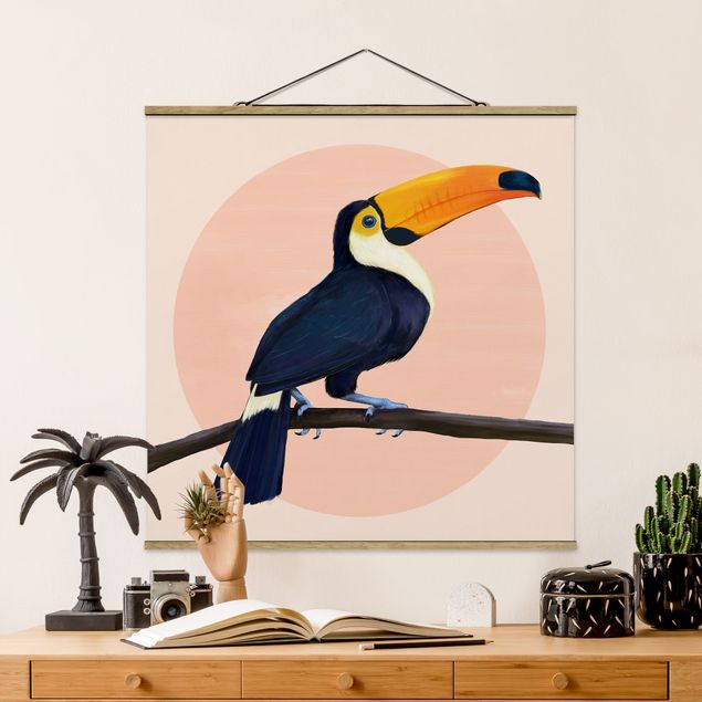 stampe animali Illustrazione - Uccello Tucano Pittura Pastello